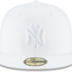 New Era Men's All White Yankee Cap Sz 7